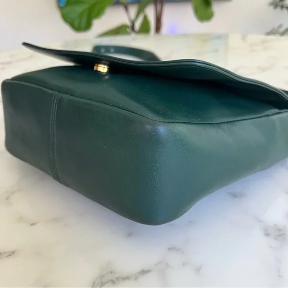 COACH Vintage Manhattan Collection Museum Bag 4127 Bottle Green Leather Bag USA - Picture 8 of 16